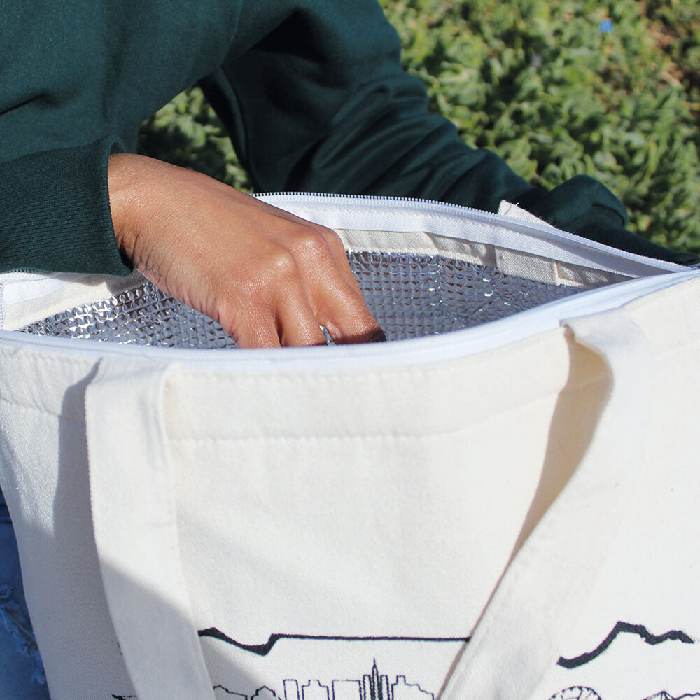 Branded Reusable Cotton Wine Shopping Cooler Bag