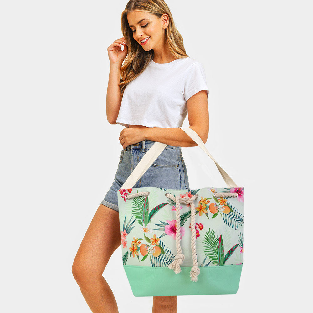 Tote Bag in Tropical Design