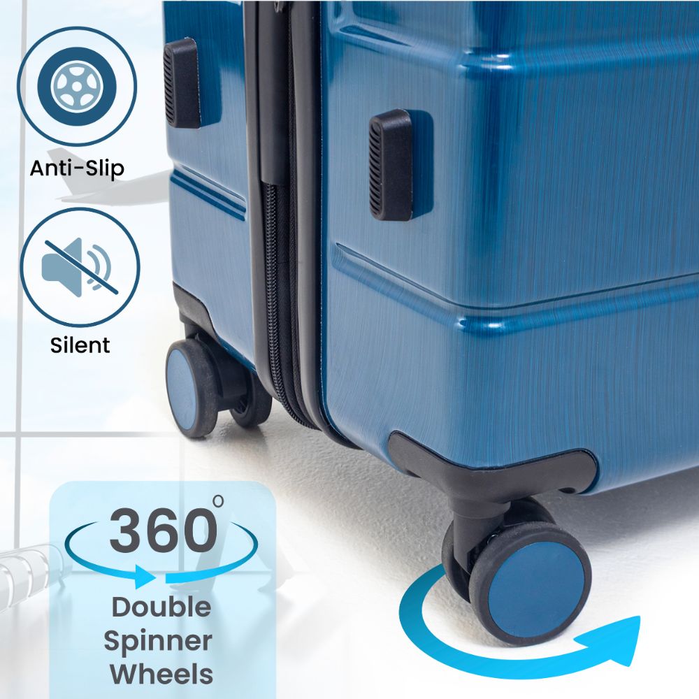 Cyprus Blue Hardshell Luggage Set - Reflective Metallic Design  - 2 Pieces