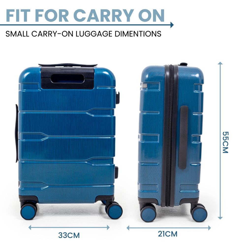 Cyprus Blue Hardshell Luggage Set - Reflective Metallic Design  - 2 Pieces