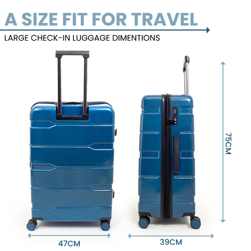 Cyprus Blue Hardshell Luggage Set - Reflective Metallic Design  - 2 Pieces