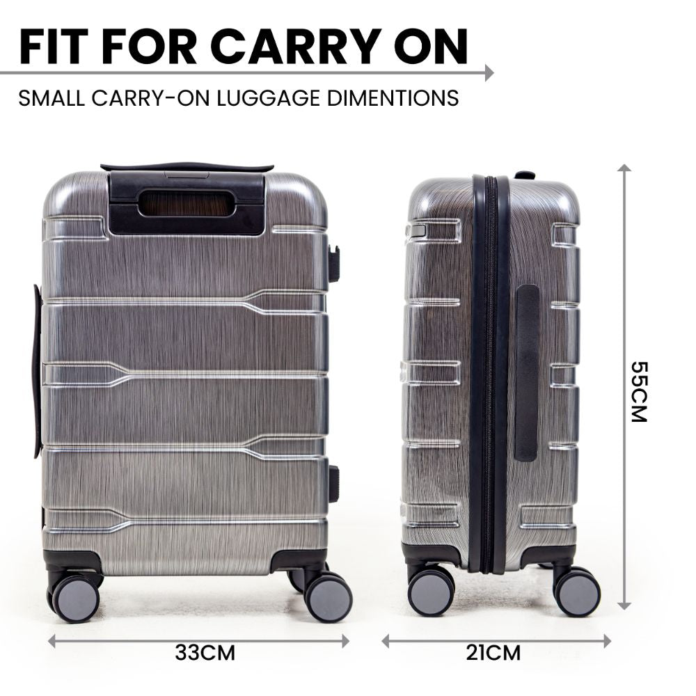 Cyprus Grey Hardshell Luggage Set - Reflective Metallic Design  - 2 Pieces