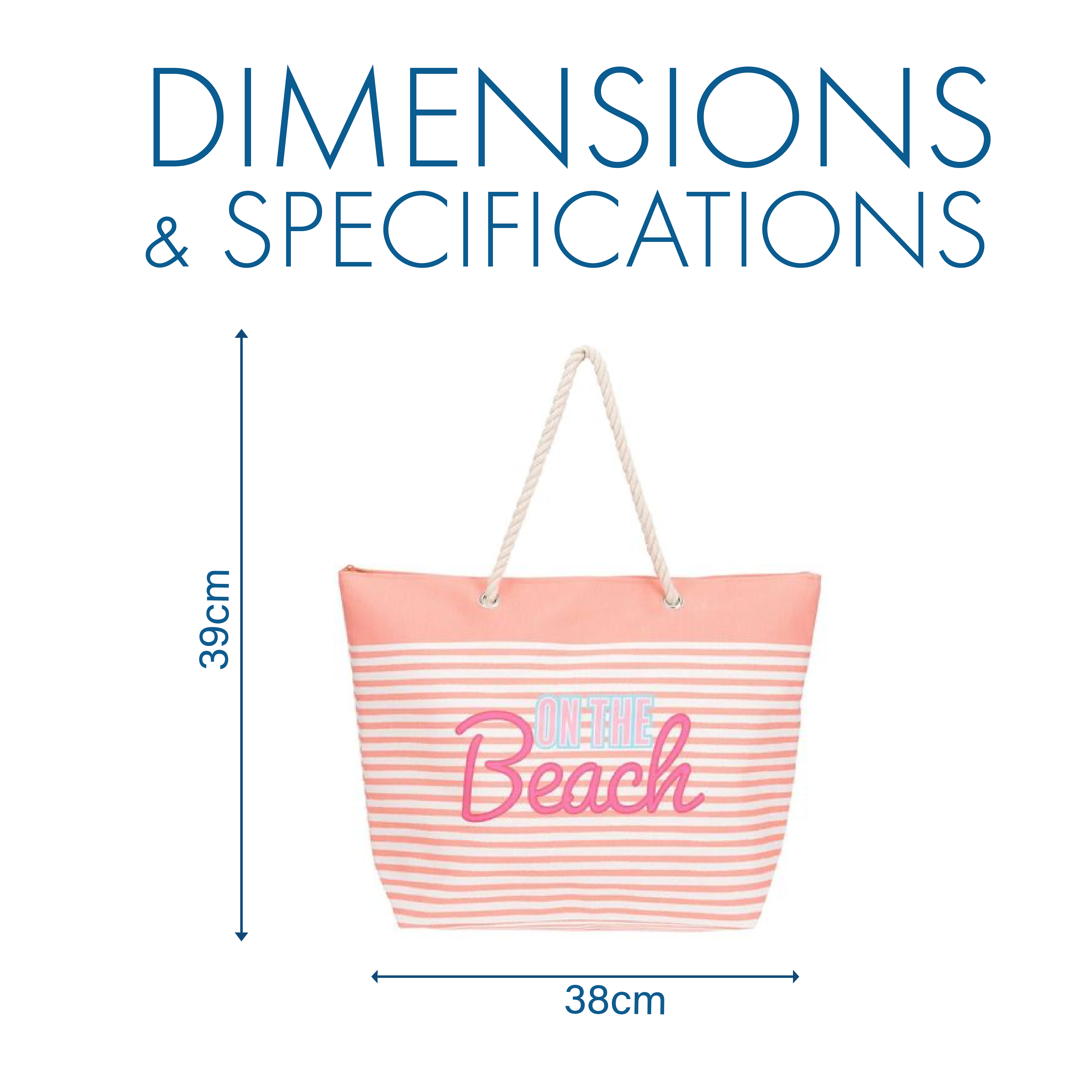 Striped Beach Bag with Rope Handles