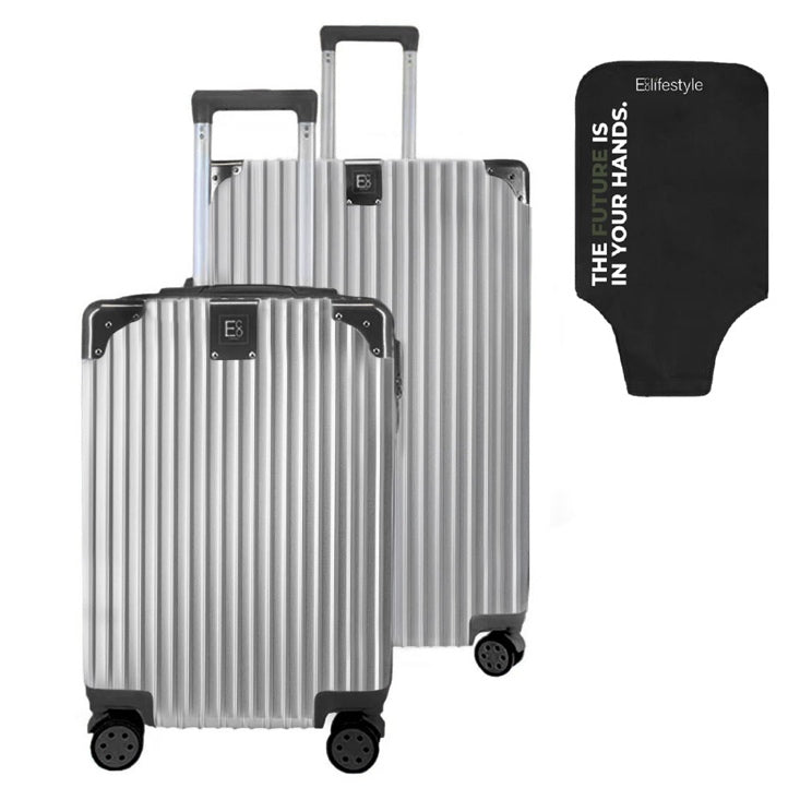 Berlin Luggage Hardshell Suitcases Set of 2 with Cover - Black
