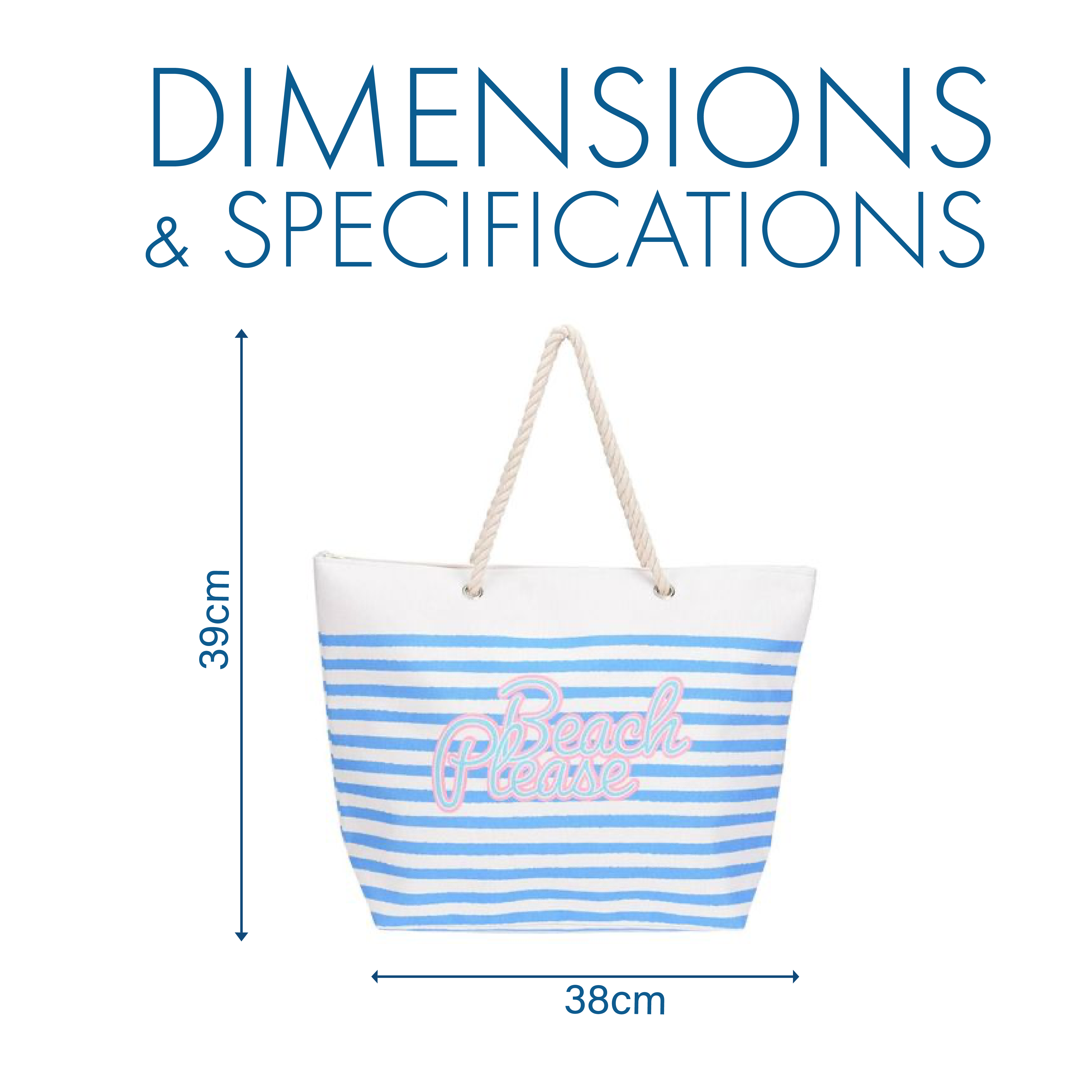 Striped Beach Bag with Rope Handles