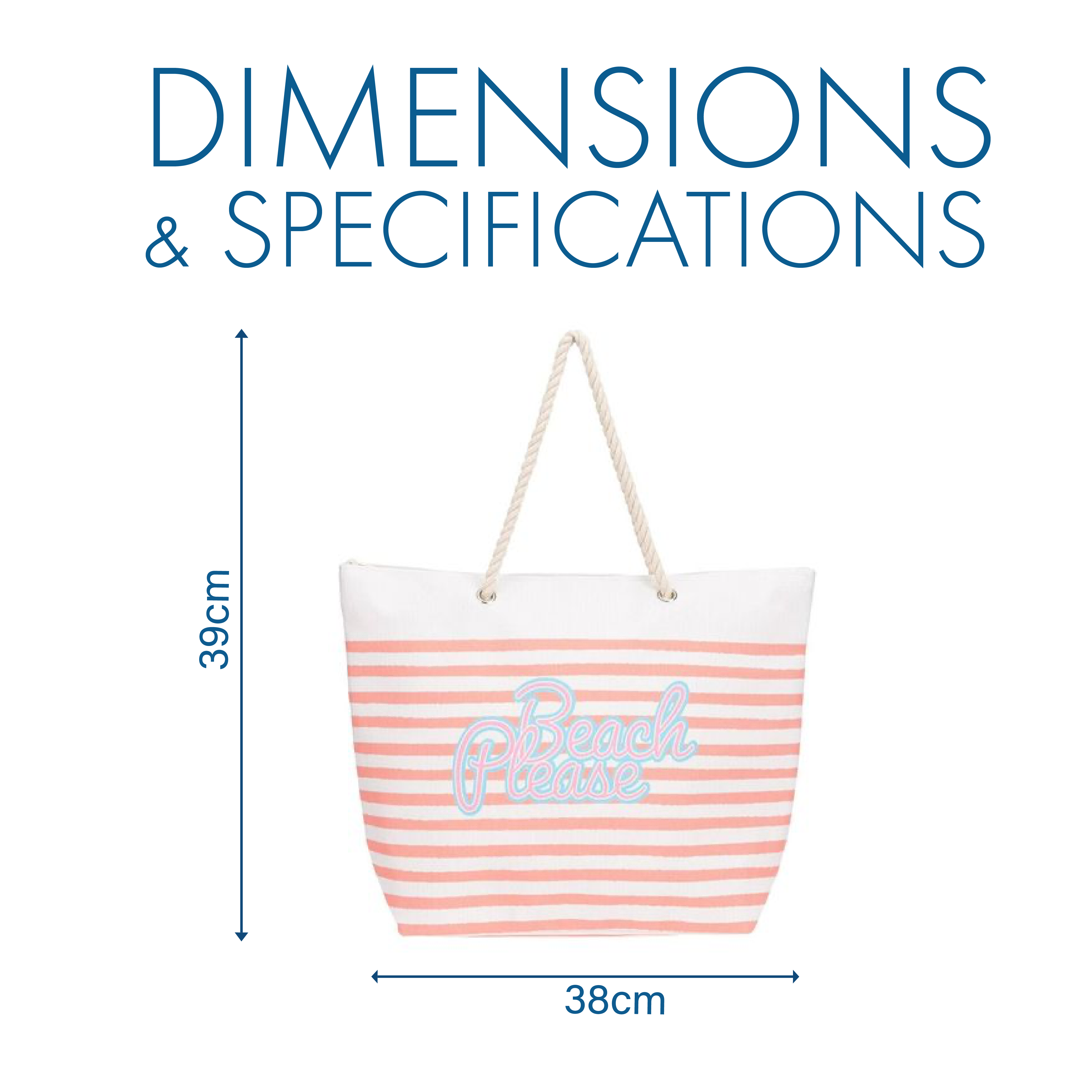 Striped Beach Bag with Rope Handles