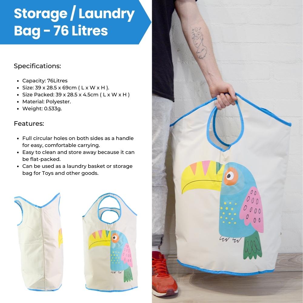 Laundry Storage Bag with Handles - 76L