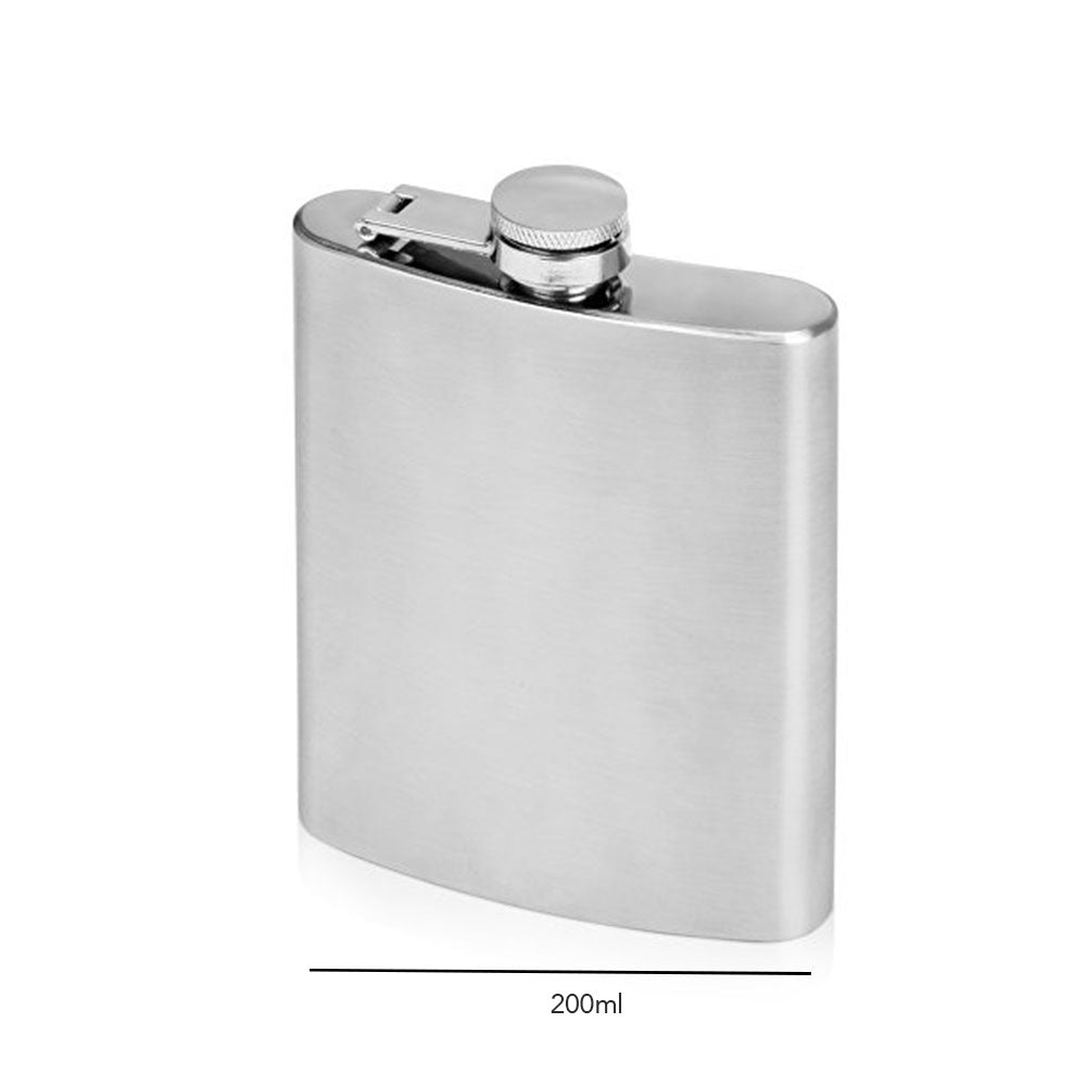 207ml, 6.93oz Stainless steel hip flask with attached screw-on lid is perfect for parties, events and traveling. It has a handy screw top lid that is attached to the flask to prevent spills. You can decant brandy, gin, other alcohols from the bottle. Its rectangular shape means it fits in pants or jacket pockets. Bags Direct wholesale online shop 170422590