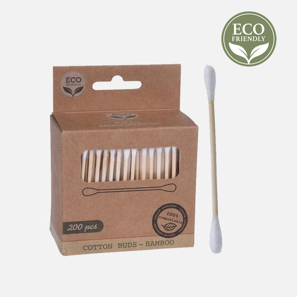 Bamboo Cotton Ear Swabs - Pack of 200 Pieces - Eco-Friendly