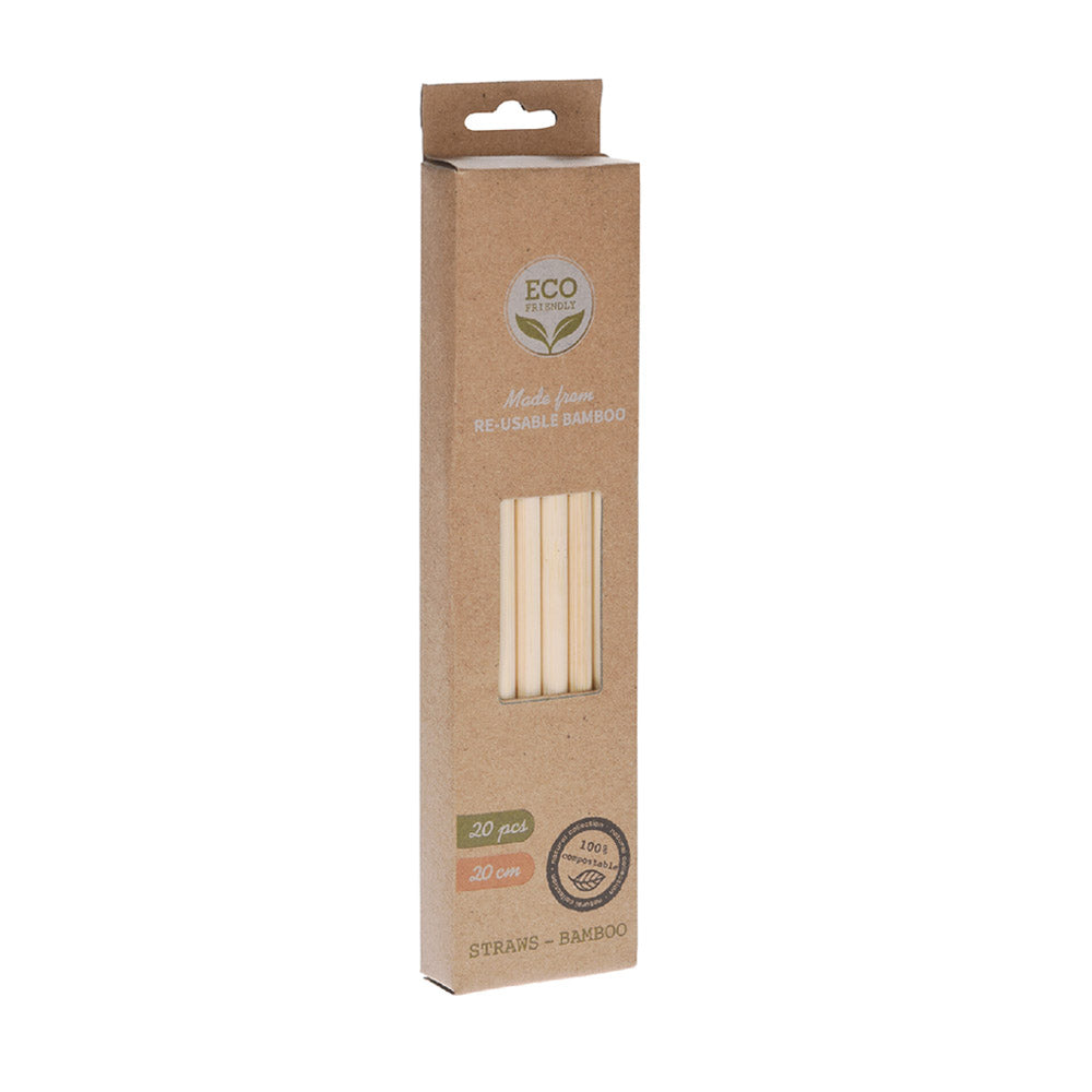 Bamboo Reusable Straws - Set of 20