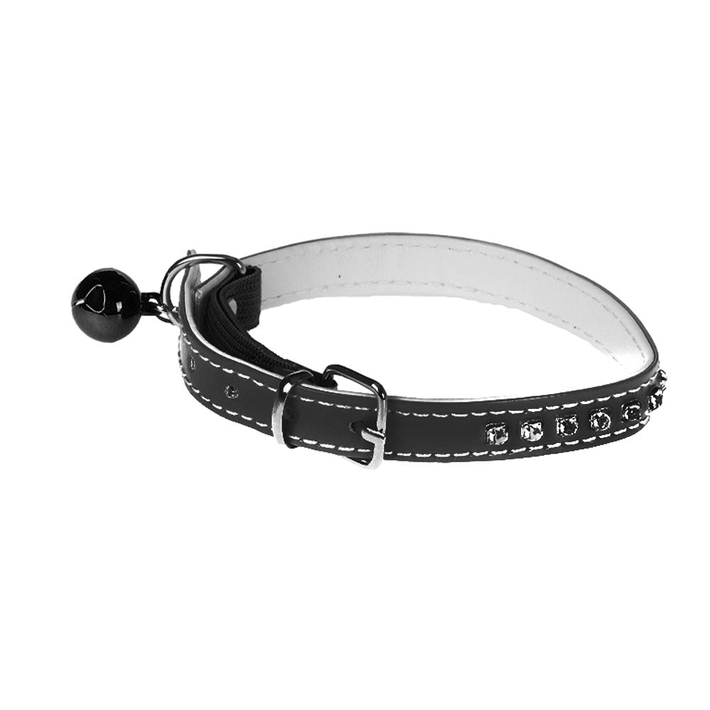 Cat Collar with Bell and Fake Diamond Decoration