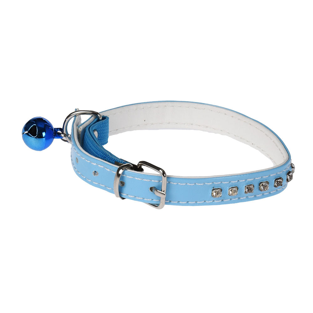 Cat Collar with Bell and Fake Diamond Decoration