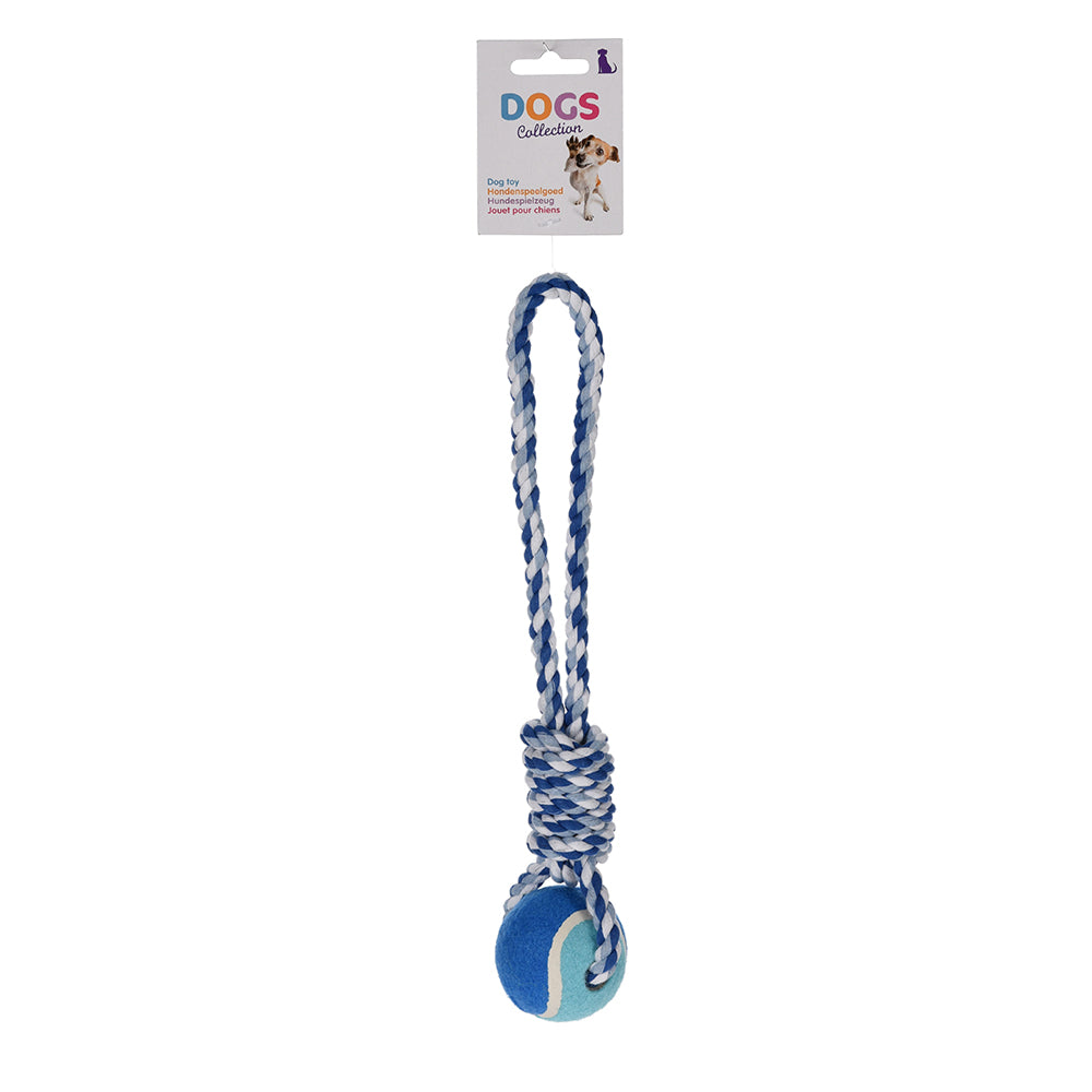 Dog Toy Rope with Handle & Tennis Ball - 32cm