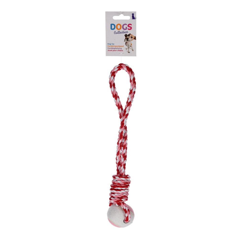 Dog Toy Rope with Handle & Tennis Ball - 32cm