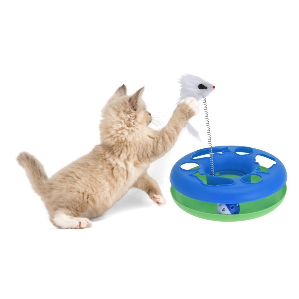 Cat Toy Chase Game with Ball and Mouse on Spring