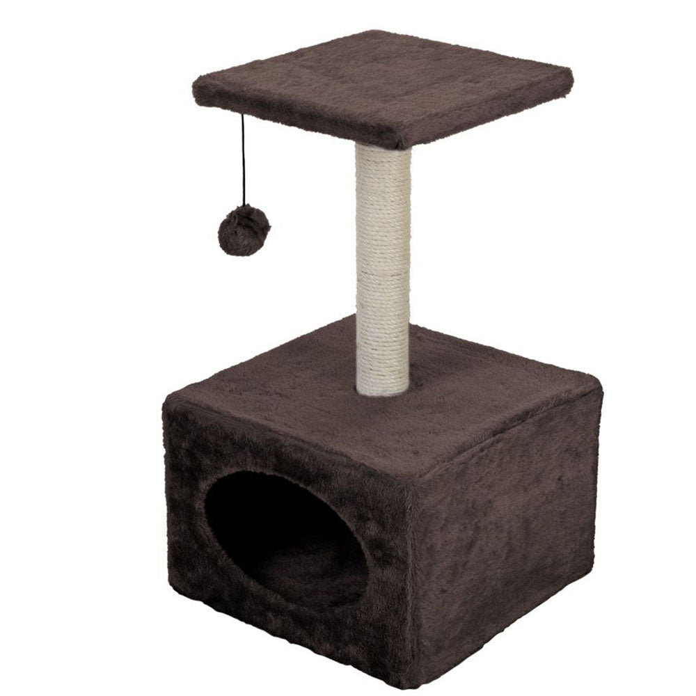 Cat House with Scratch Tree and Toy Ball - 53cm