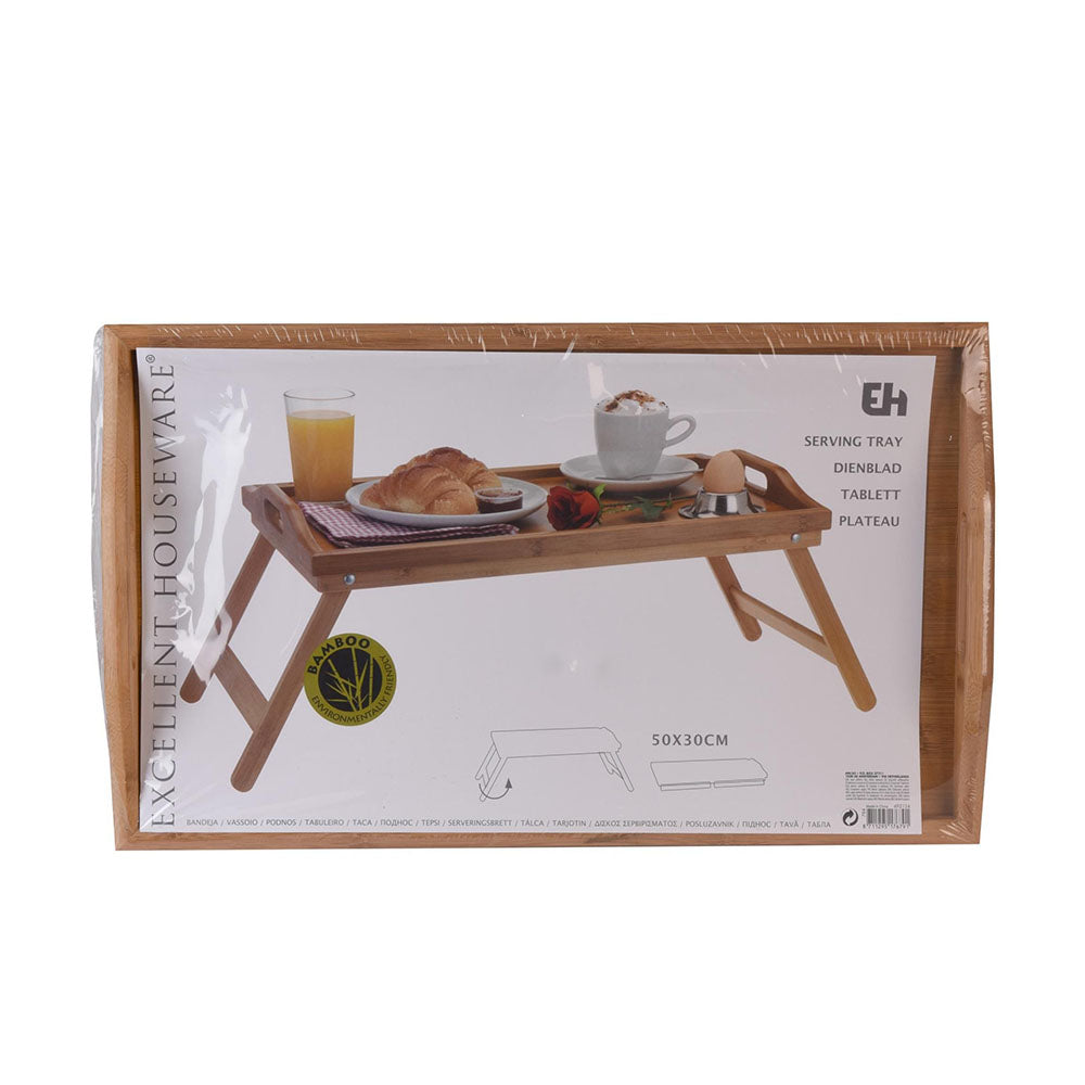 Bags Direct Eco-Friendly Bamboo Bed Serving Tray with Stand - 784200240 - packaged item
