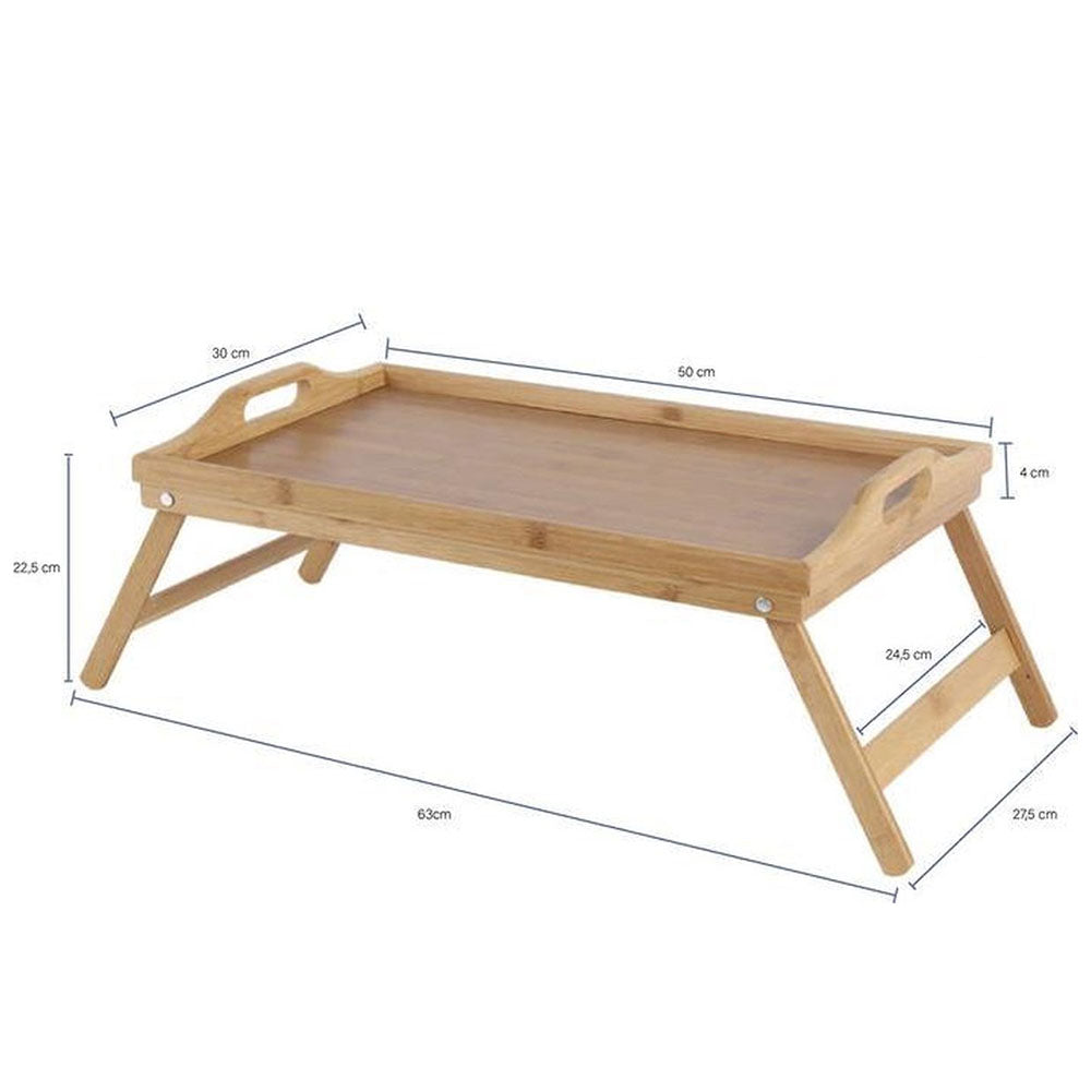 Bags Direct Eco-Friendly Bamboo Bed Serving Tray with Stand - 784200240 - dimensions when legs are folded out