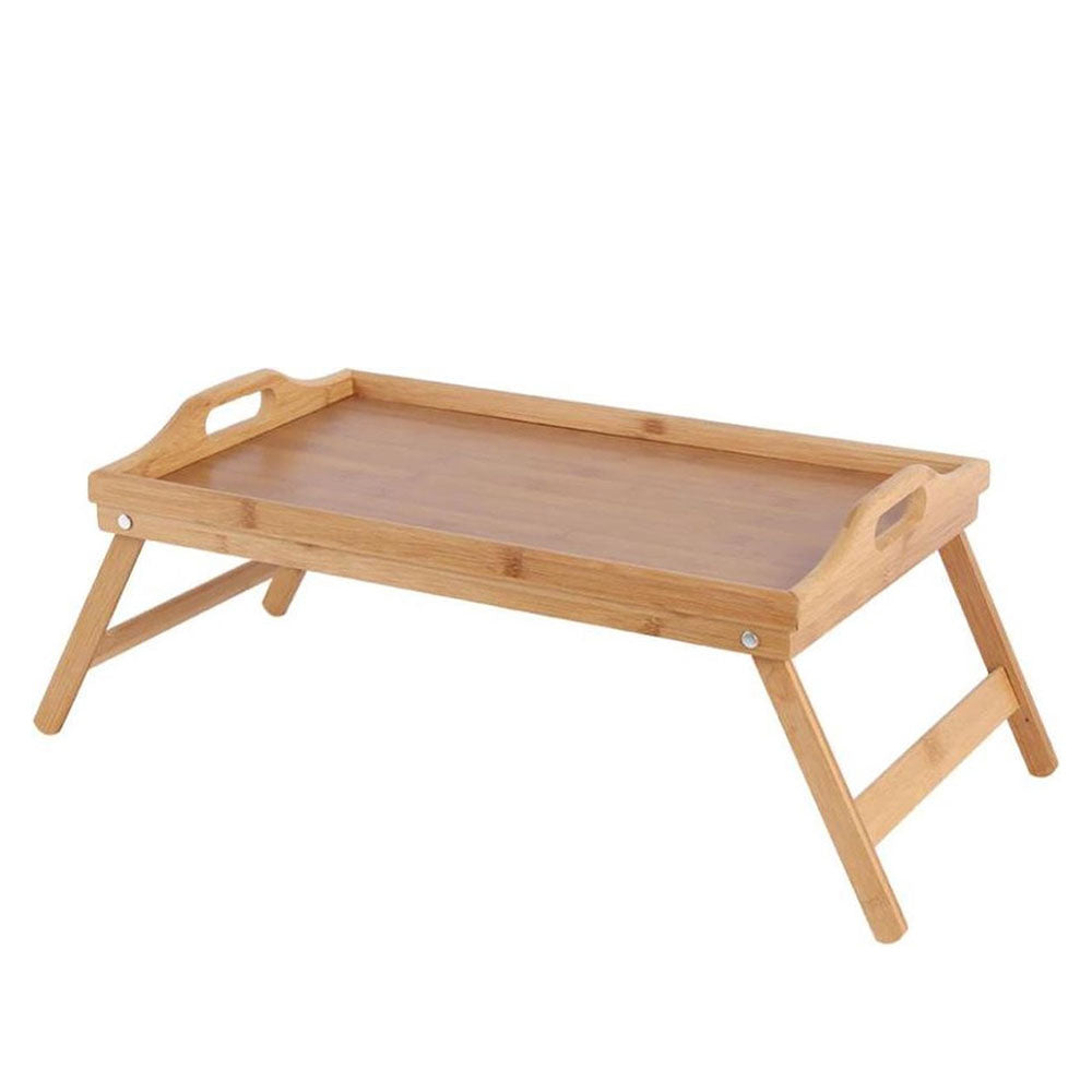Bags Direct Eco-Friendly Bamboo Bed Serving Tray with Stand - 784200240 - Legs folded out