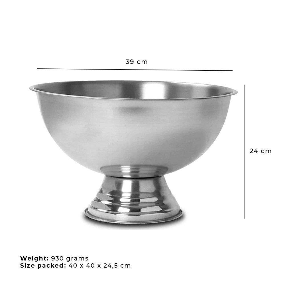 Champagne Ice Cooler Bowl on Foot - Stainless Steel - 4 Litres