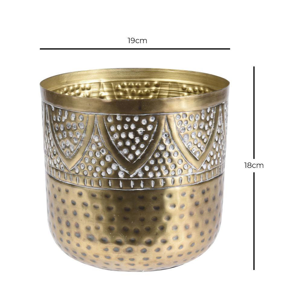 bags direct Gold Brass Plated Metal Decorative Vase - 19cm A44341040 8719987471759