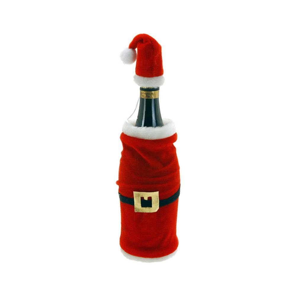 Chaqueta navideña con botella de vino