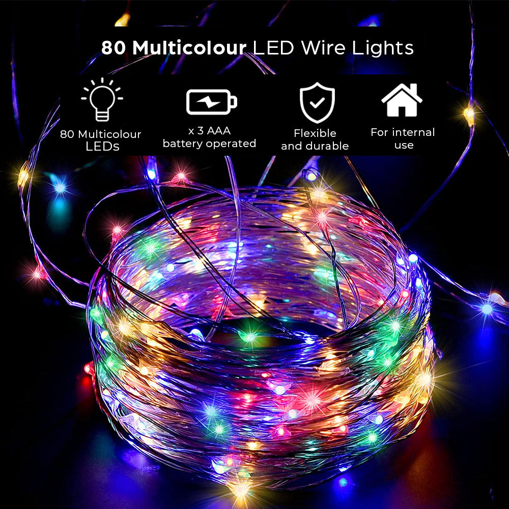 Lumières LED - 80 multicolores