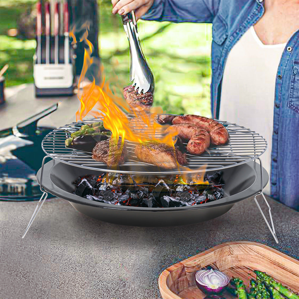 Portable Round Charcoal Braai Barbecue Grill
