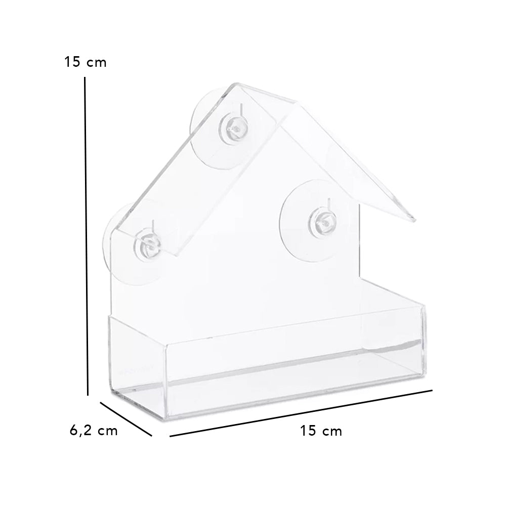 Bird Feeder House - Transparent with Suction Cups - Set of 2 Pieces
