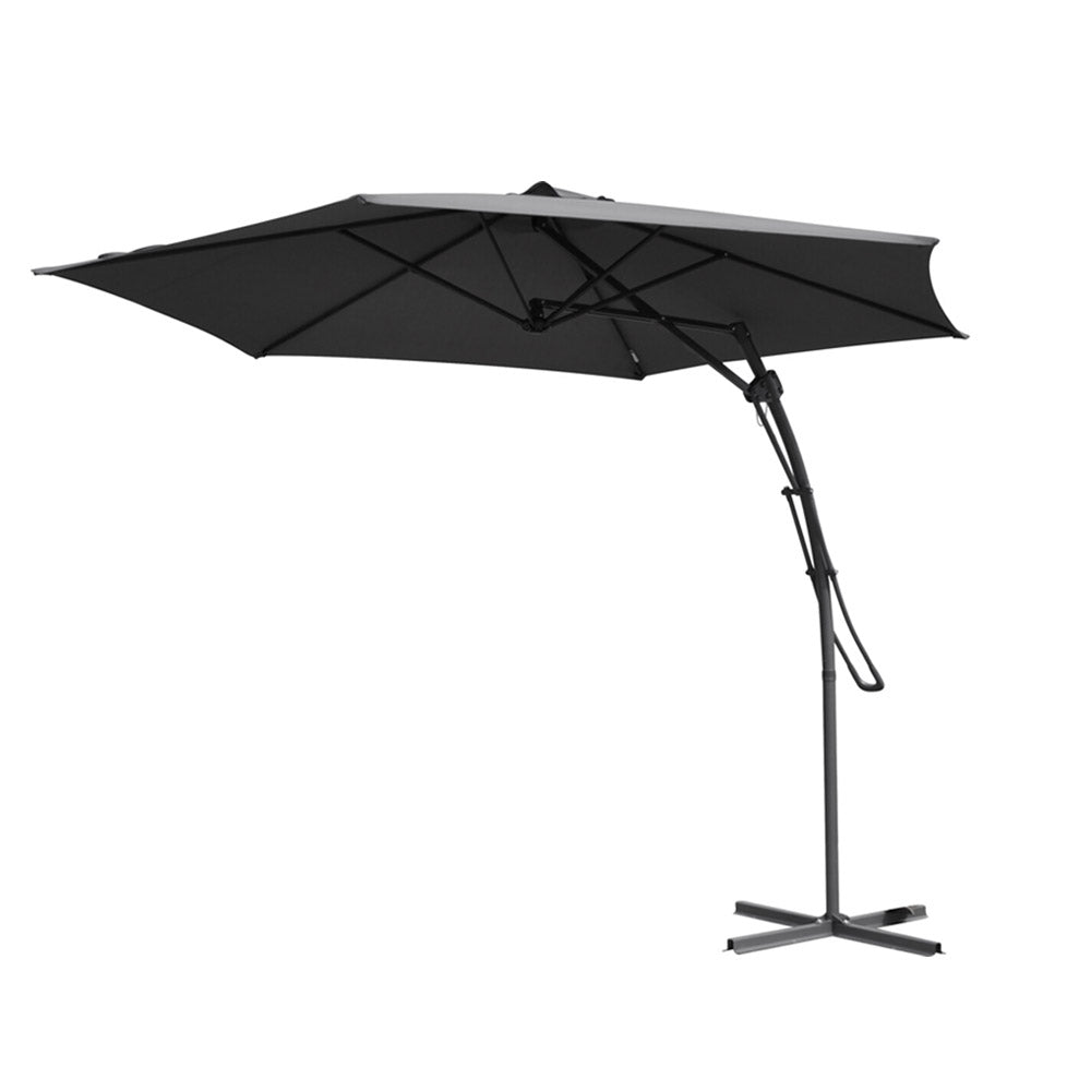 Cantilever Umbrella with Push-Up System - Dark Grey