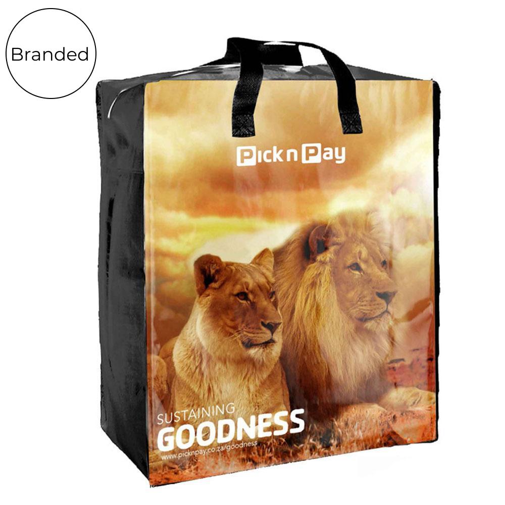 Shopper Bag Reusable Laminated Taxi Bag with Zipper - Wildlife Design