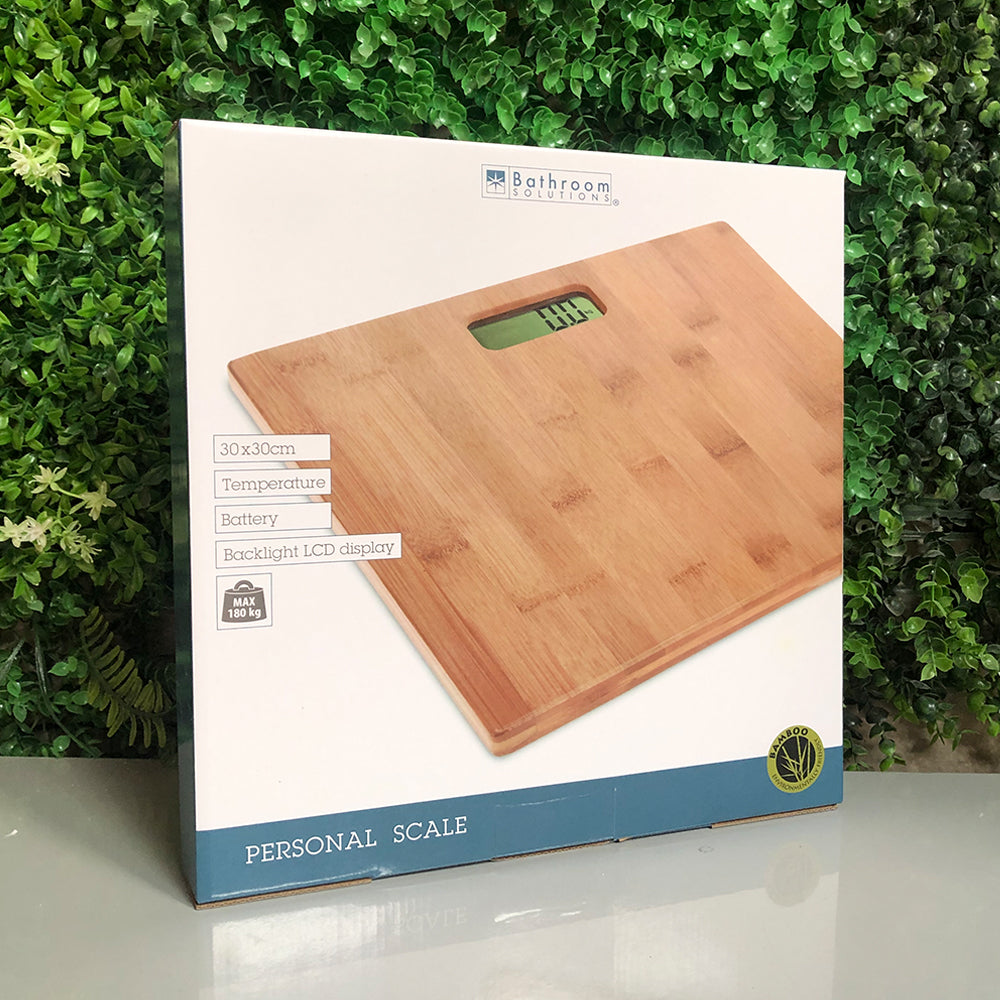 Body Weight Scale with LCD Display - Bamboo - Eco-friendly - up to 180kg
