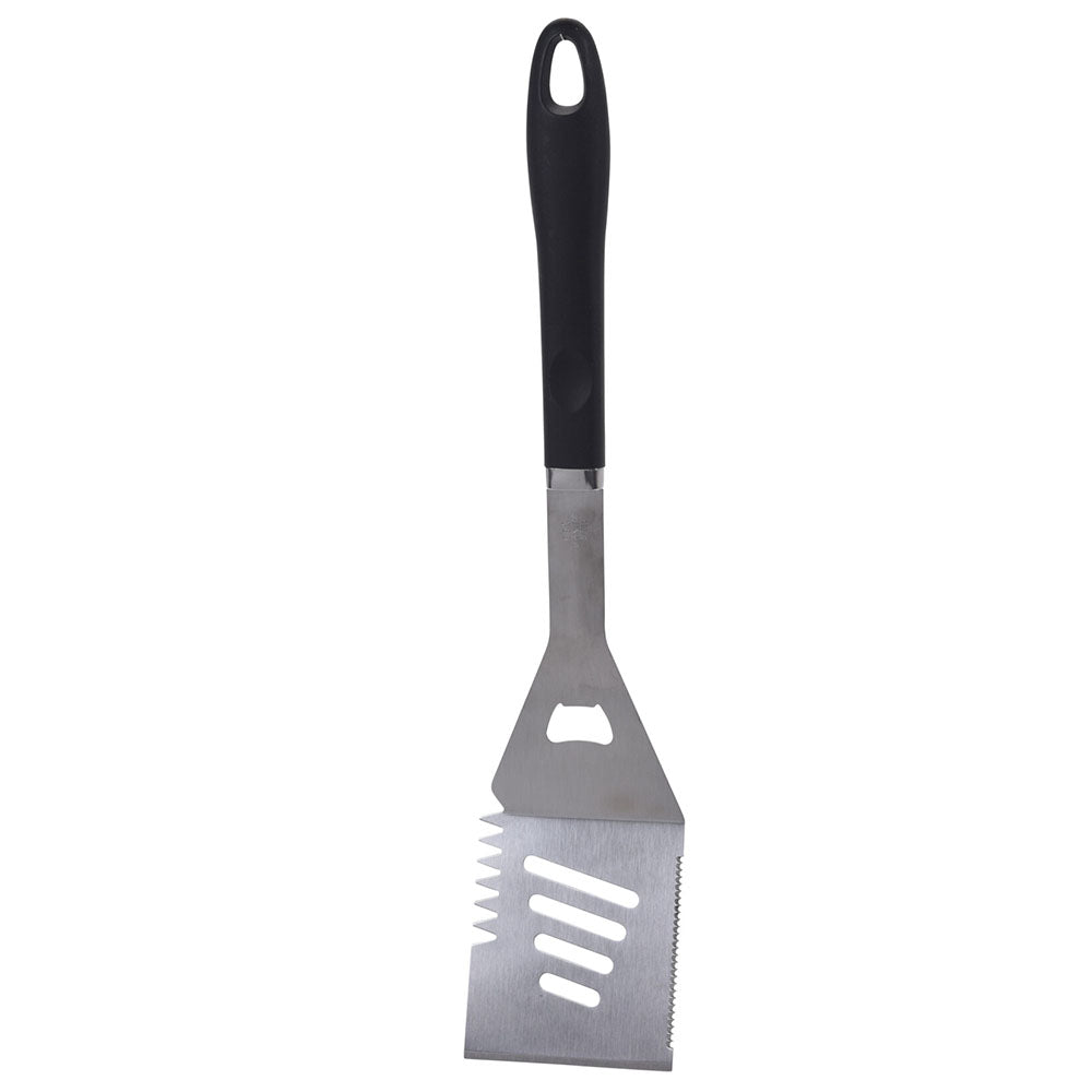 Braai Spatula with Dual Knives & Bottle Opener - Stainless Steel