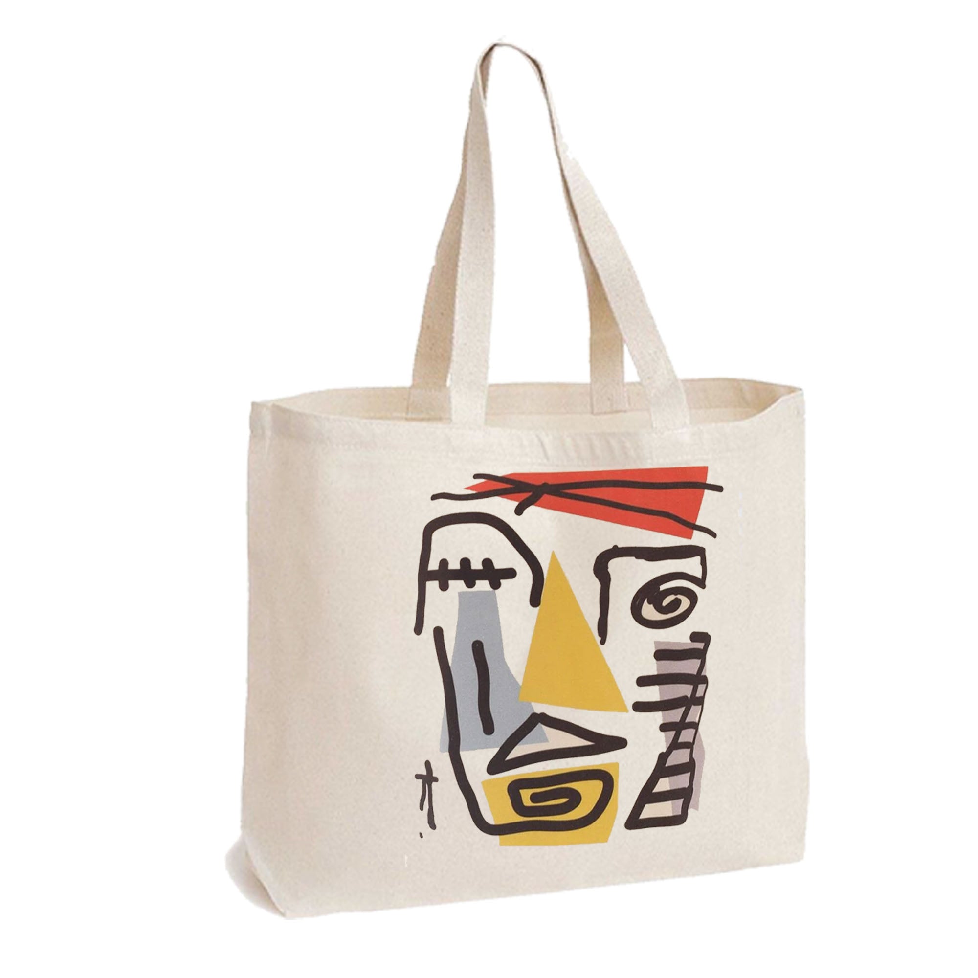 Umweltfreundliche wiederverwendbare Einkaufstasche aus Segeltuch – Design im Picasso-Stil