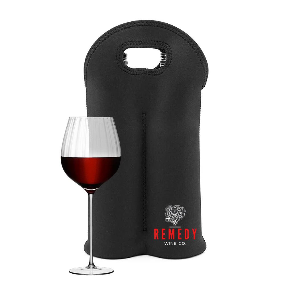 Double wine cooler carrier with handle - Neoprene