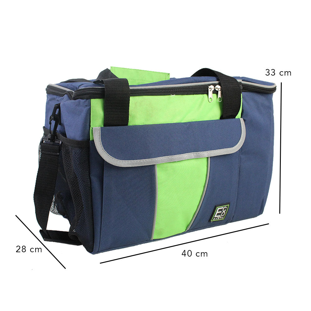 Insulated Cooler Bag with 2 x Side by Side Pockets and Carry Handles - 48L