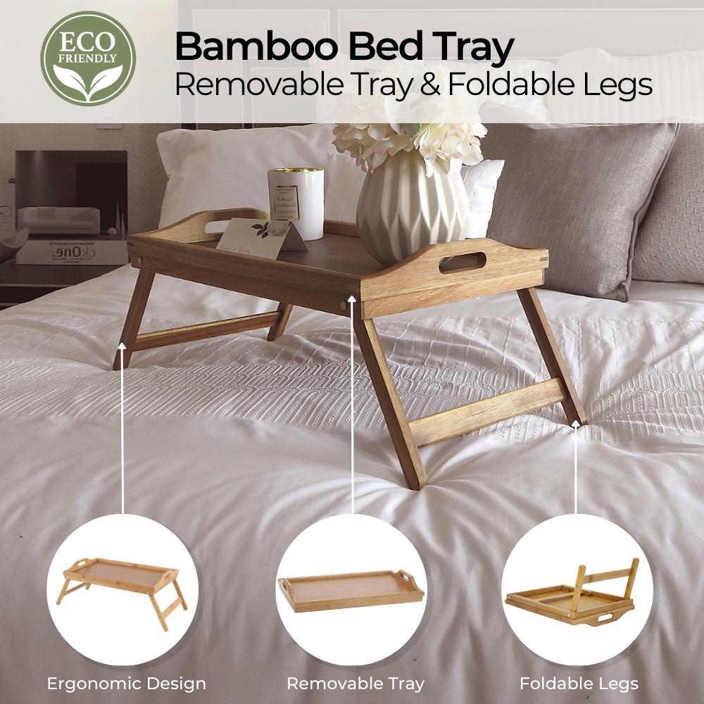 Serviertablett mit klappbaren Füßen – Bambus – umweltfreundlich