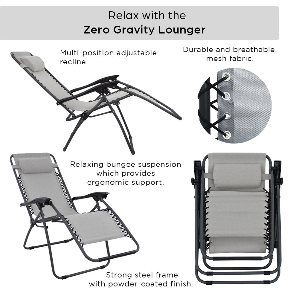 Chair Lounger - 6 Adjustable Positions - Foldable Design