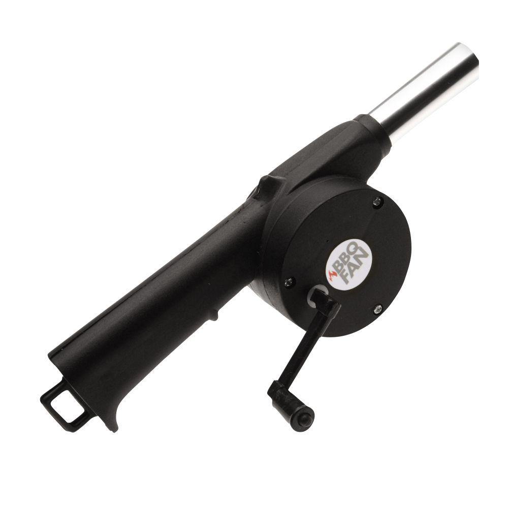 Portable metal air blower fan with handle speed control quickly heats barbecue fires, briquettes, coals, and wood. This braai fan will improve the time you spend cooking on the barbecue grill. Has a metal-air outlet that can avoid burns after high temperatures. A manual operation design, no battery or fuel required. Bags Direct wholesale online shop YL7119010