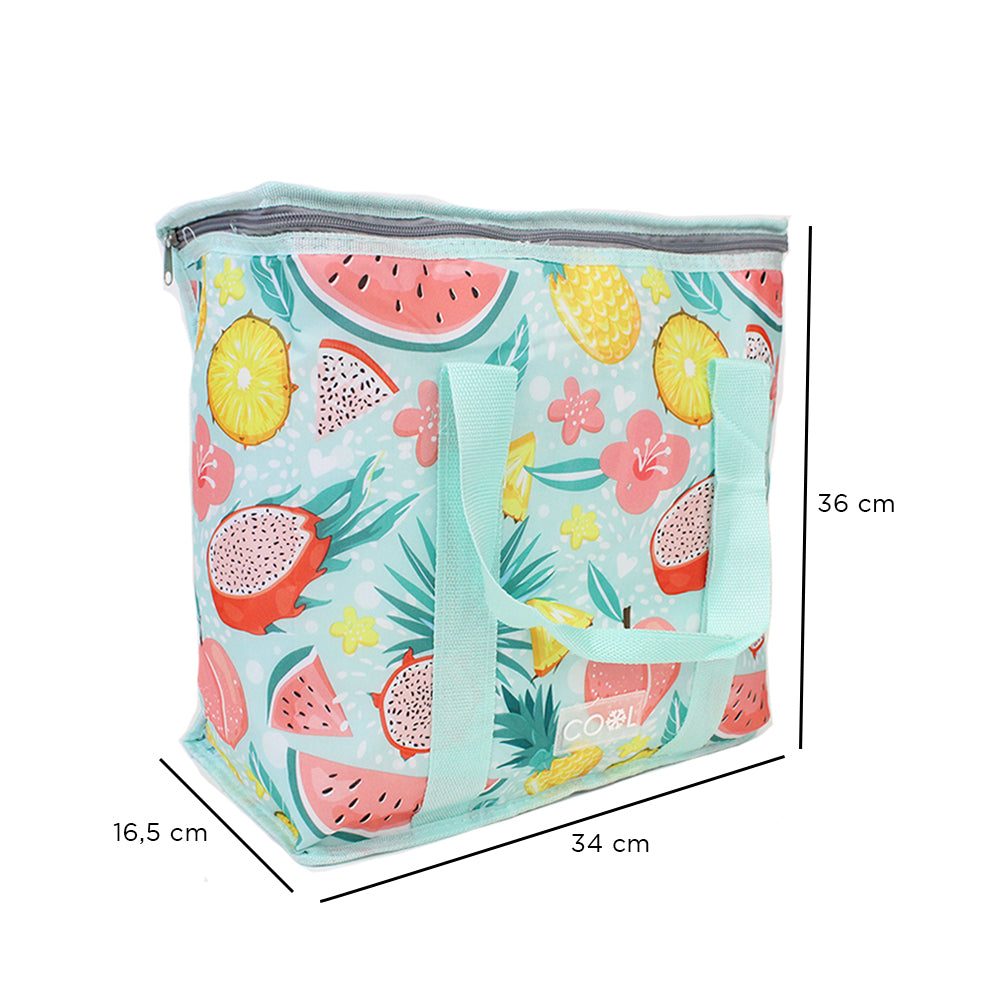 Isolierte Kühltasche mit Griffen – 16 Liter – Tropisches Früchte-Design