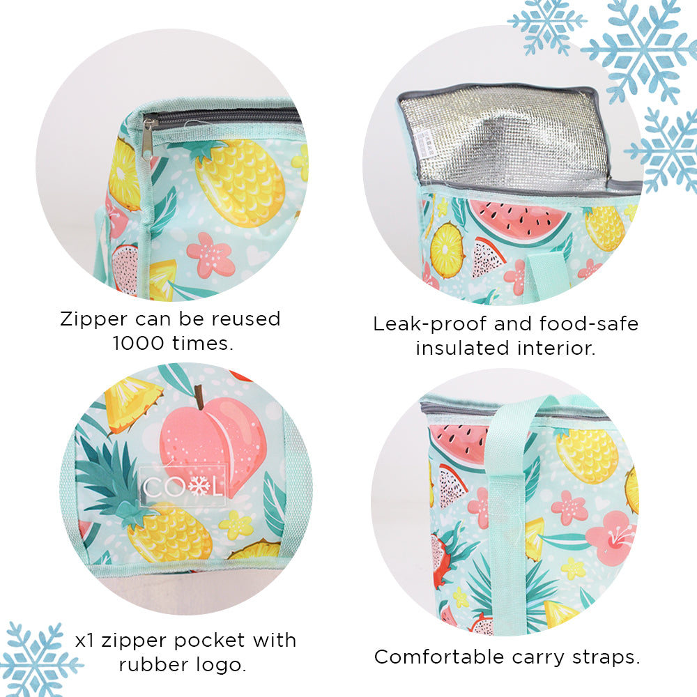 Isolierte Kühltasche mit Griffen – 16 Liter – Tropisches Früchte-Design