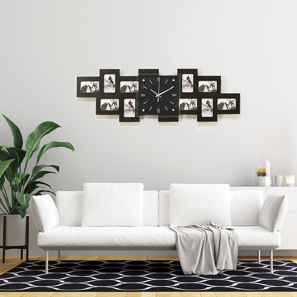 Wall Clock with 10 Photo Frames